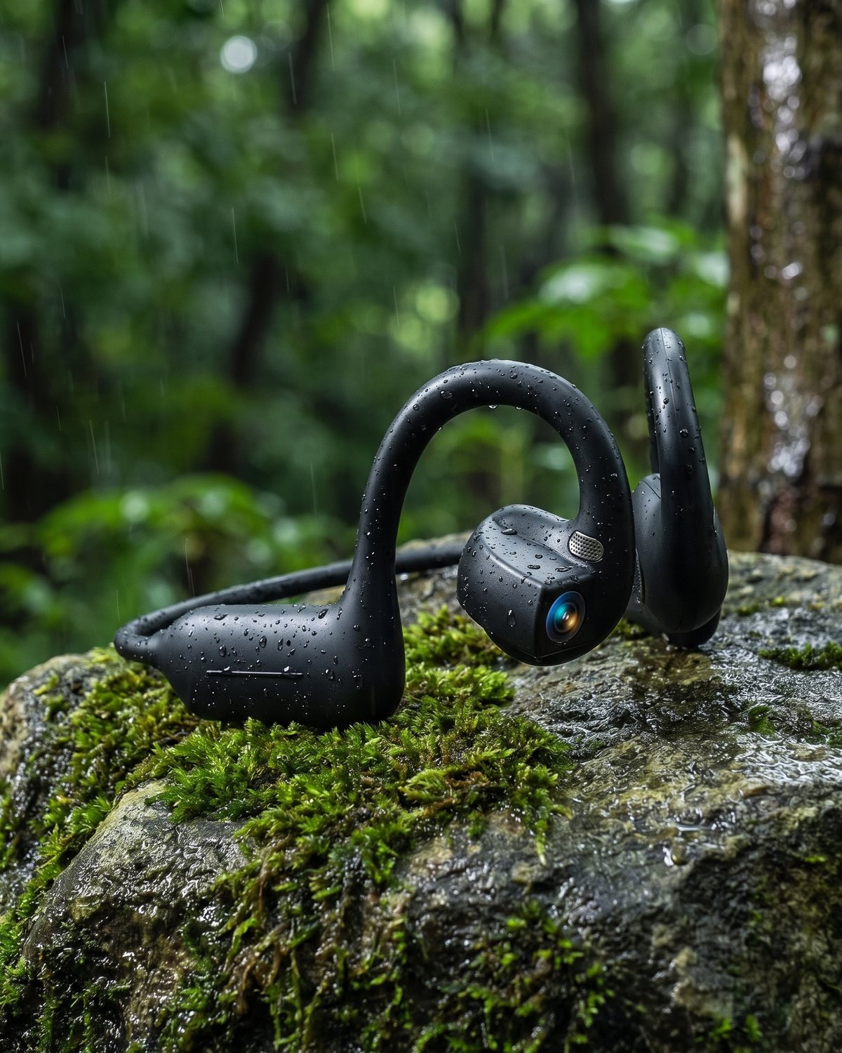 Le casque Vizéo couvert de gouttes de pluie