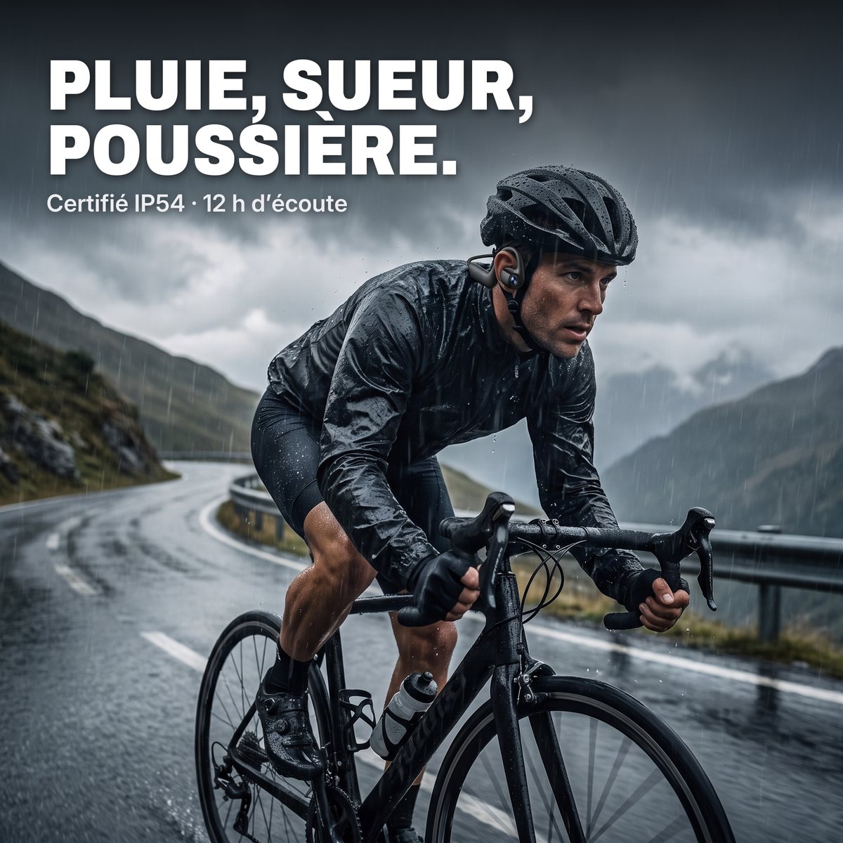 Le casque Vizéo sous la pluie, certifié IP54