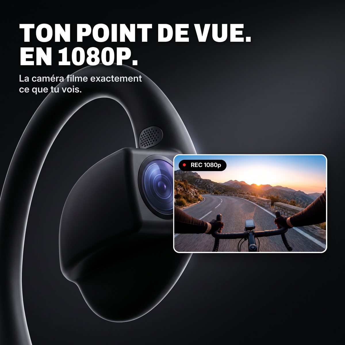 La caméra du casque Vizéo filme votre point de vue en 1080p
