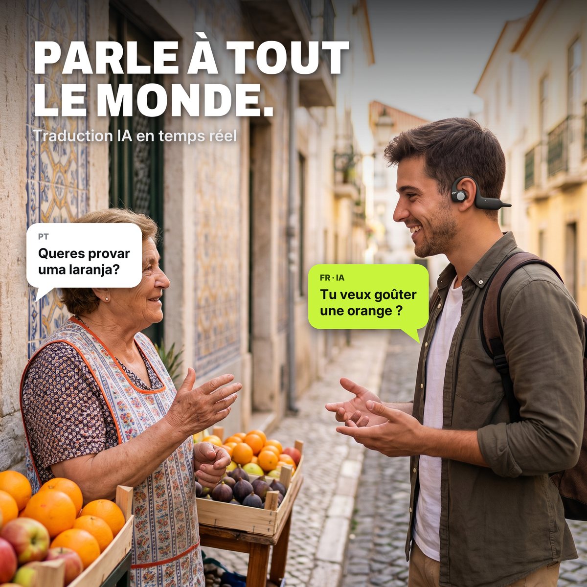 La traduction IA du casque Vizéo pendant un voyage